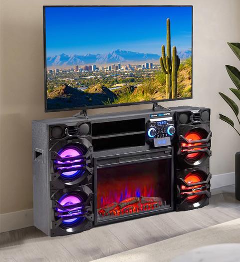 Rent to Own Technical Pro Fireplace TV Stand w 10 000 Watt Bluetooth at Aaron s today